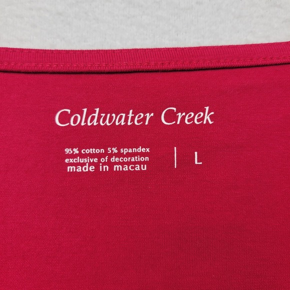 Coldwater Creek Womens Red Pink Lace Trim Sleeveless Tank Top Size Large Stretch - Picture 3 of 10